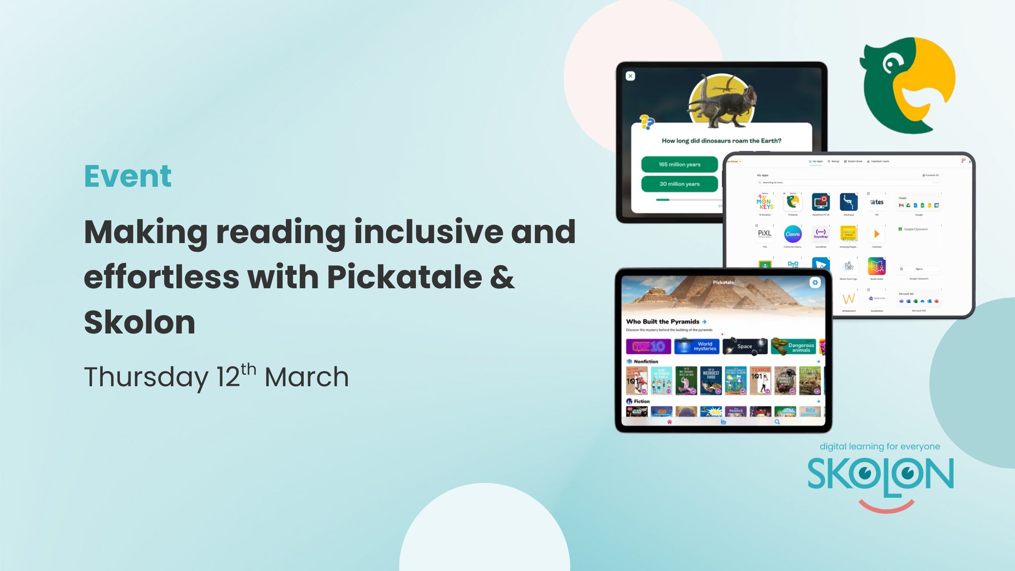 Making reading inclusive and effortless with Pickatale & Skolon Making reading inclusive and effortless with Pickatale & Skolon